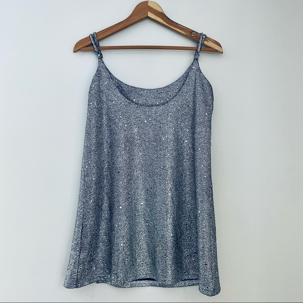 Lulu’s Lulus Rhapsody Silver Sequins Mini Dress Metallic Medium - Picture 13 of 13